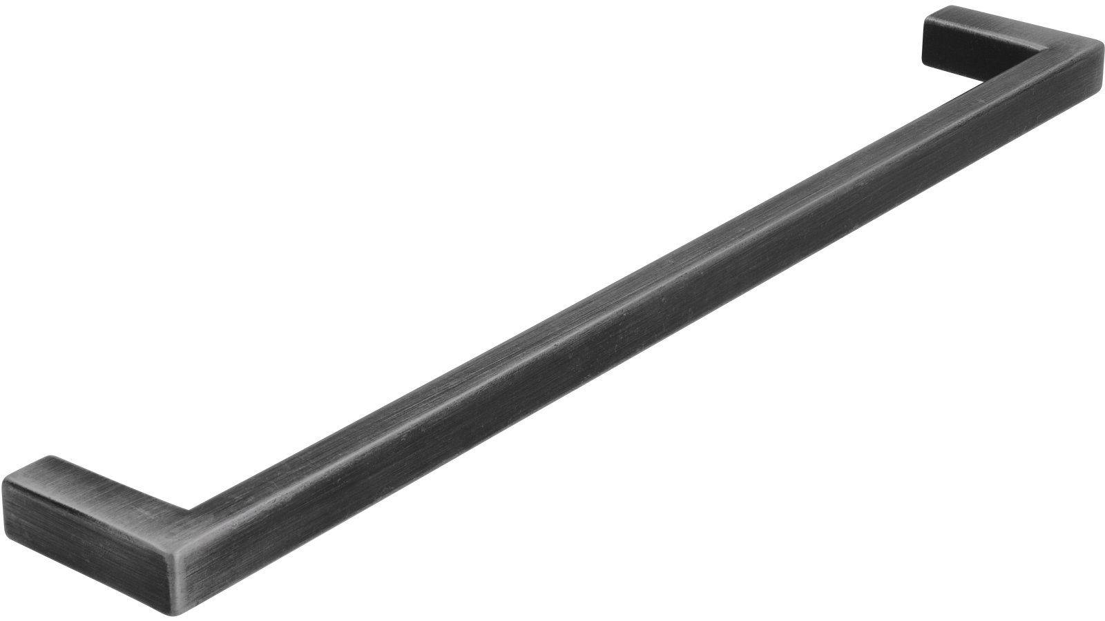 Griff Bruckmühl Druckguss eisenfarbig gebürstet matt - 200 mm lang  vor weißem Hintergrund