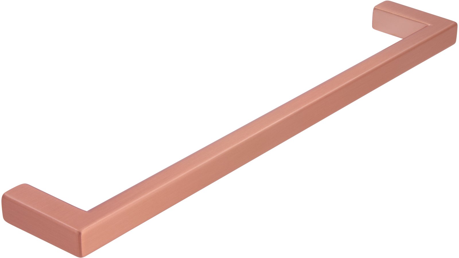 Griff Bruckmühl Druckguss kupfer gebürstet matt - 168 mm lang  vor weißem Hintergrund