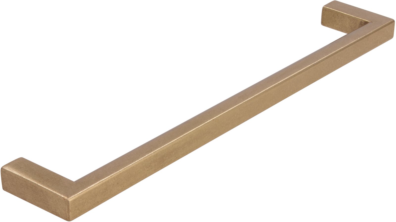 Griff Bruckmühl Druckguss messingfarbig getrommelt matt - 168 mm lang  vor weißem Hintergrund