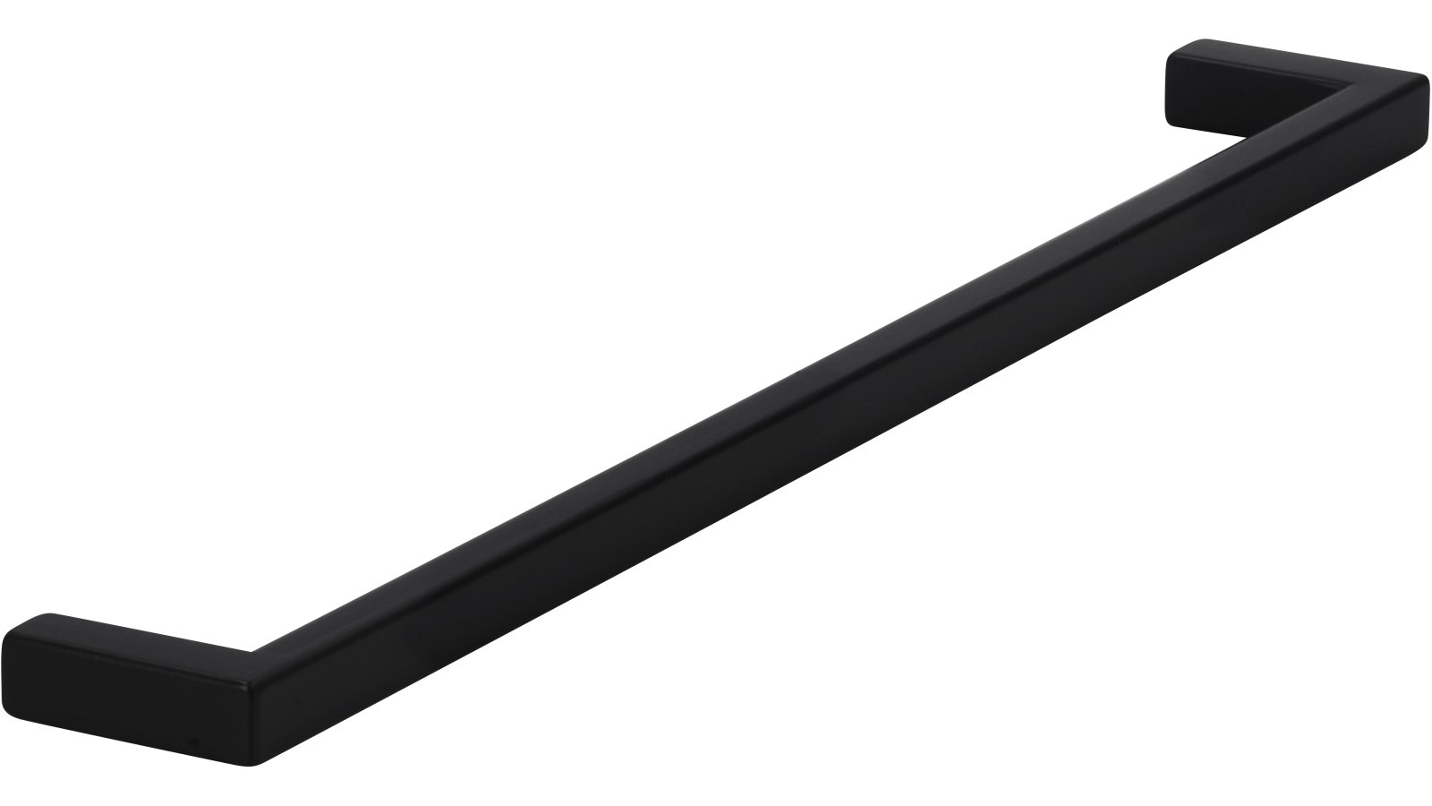 Griff Bruckmühl Druckguss schwarz matt pulverbeschichtet - 232 mm lang  vor weißem Hintergrund