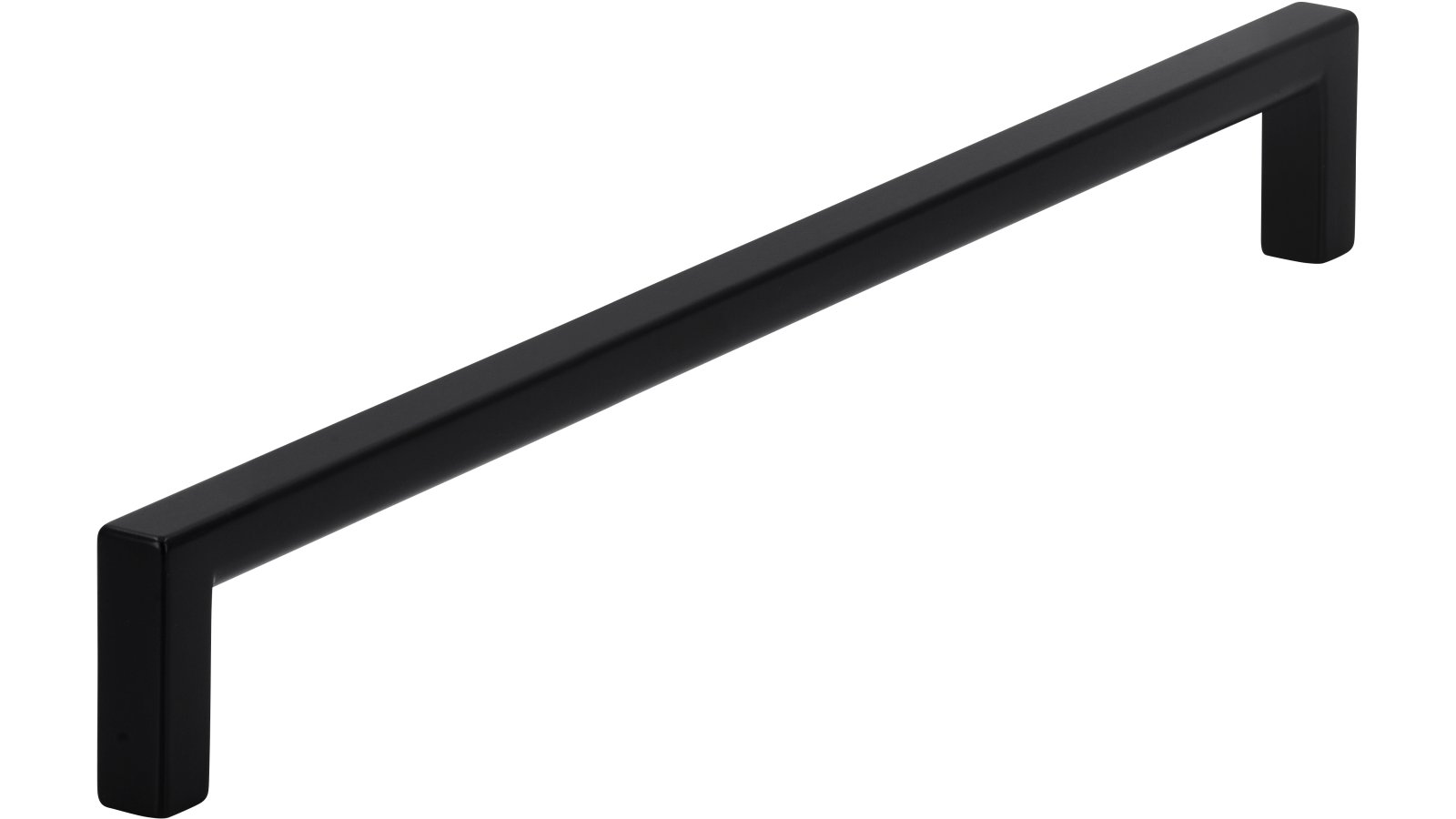 Griff Bruckmühl Druckguss schwarz matt pulverbeschichtet - 232 mm lang  vor weißem Hintergrund