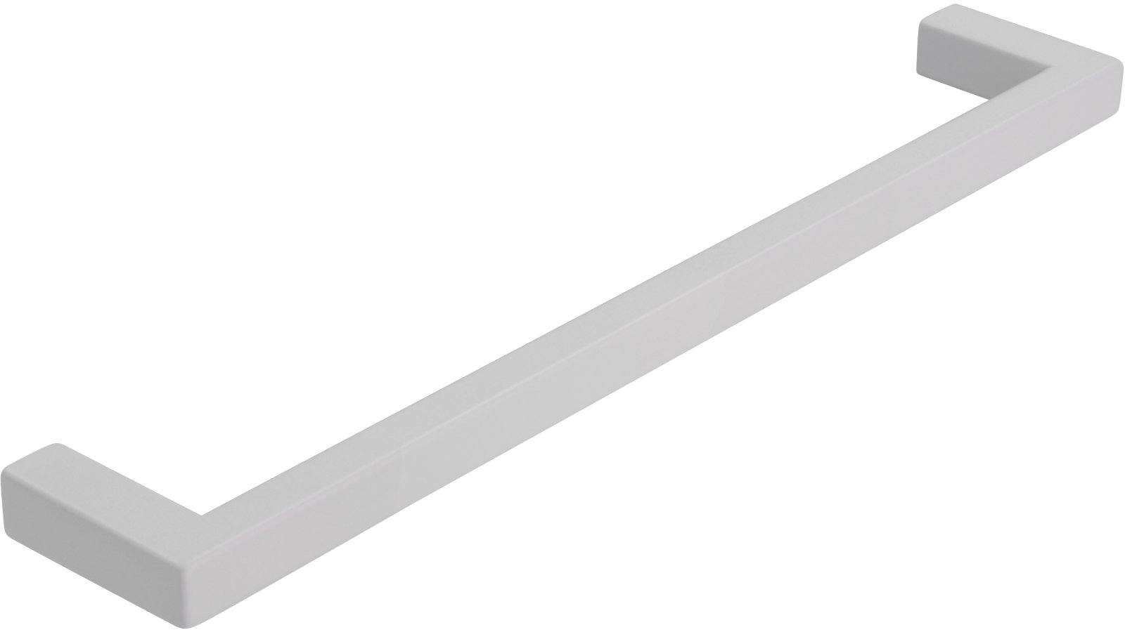 Griff Bruckmühl Druckguss weiß pulverbeschichtet - 168 mm lang  vor weißem Hintergrund