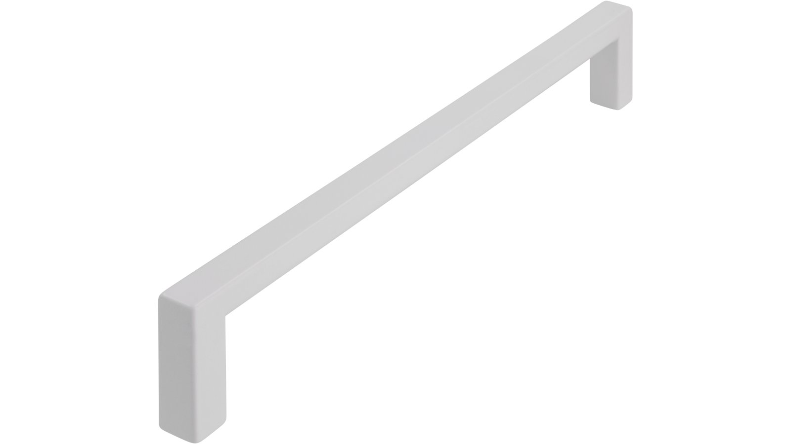 Griff Bruckmühl Druckguss weiß pulverbeschichtet - 168 mm lang  vor weißem Hintergrund