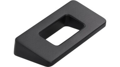 Griff Burgkirchen Druckguss schwarz matt pulverbeschichtet - 54 mm lang  vor weißem Hintergrund