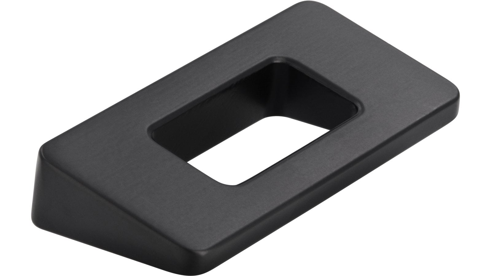 Moebelgriff-Burgkirchen-schwarz-Zinkdruckguss-laenge-54-827516-seitlich Griff Burgkirchen Druckguss schwarz matt pulverbeschichtet - 54 mm lang vor weißem Hintergrund