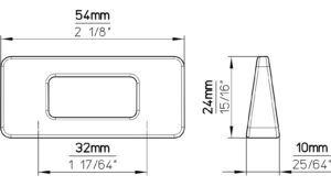 Moebelgriff-Burgkirchen-schwarz-Zinkdruckguss-laenge-54-827516-technische-zeichnung Griff Burgkirchen Druckguss schwarz matt pulverbeschichtet - 54 mm lang vor weißem Hintergrund
