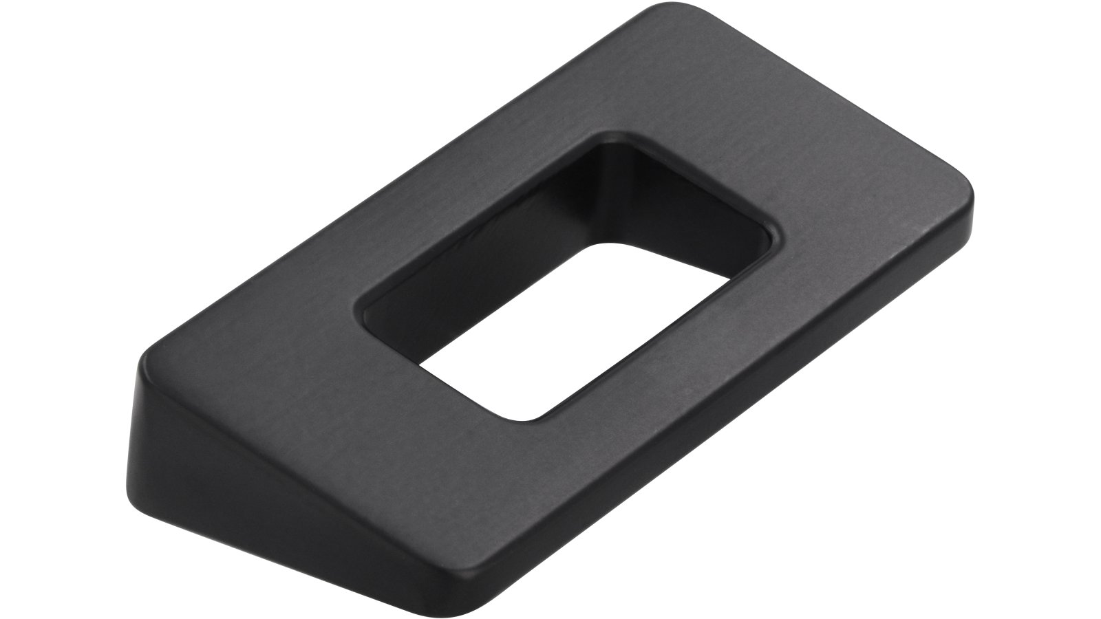 Moebelgriff-Burgkirchen-schwarz-Zinkdruckguss-laenge-54-827516 Griff Burgkirchen Druckguss schwarz matt pulverbeschichtet - 54 mm lang vor weißem Hintergrund