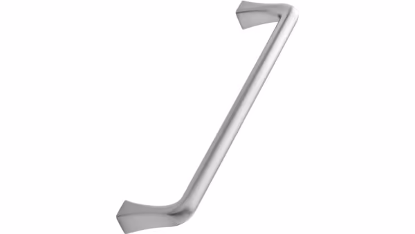Griff CONCAVE Zink - Edelstahloptik - 173 mm lang  vor weißem Hintergrund