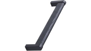Griff CROSSING Zink - Schwarze Esche/Schwarz matt - 328 mm lang  vor weißem Hintergrund