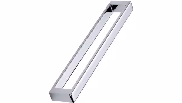 Griff CUBICO Zink - Glanz verchromt - 202 mm lang vor weißem Hintergrund