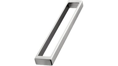 Griff CUBICO Zink - Edelstahloptik - 202 mm lang vor weißem Hintergrund