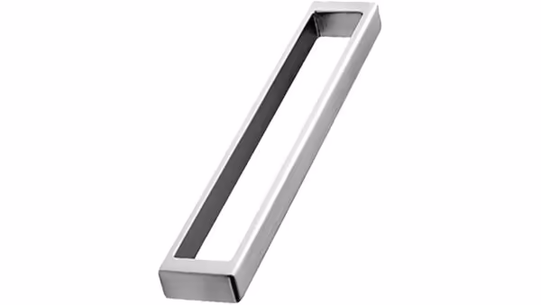 Griff CUBICO Zink - Edelstahloptik - 202 mm lang  vor weißem Hintergrund