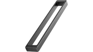 Griff CUBICO Zink - Grau antik - 202 mm lang vor weißem Hintergrund