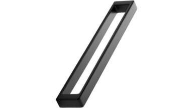 Griff CUBICO Zink - Schwarz - 202 mm lang vor weißem Hintergrund
