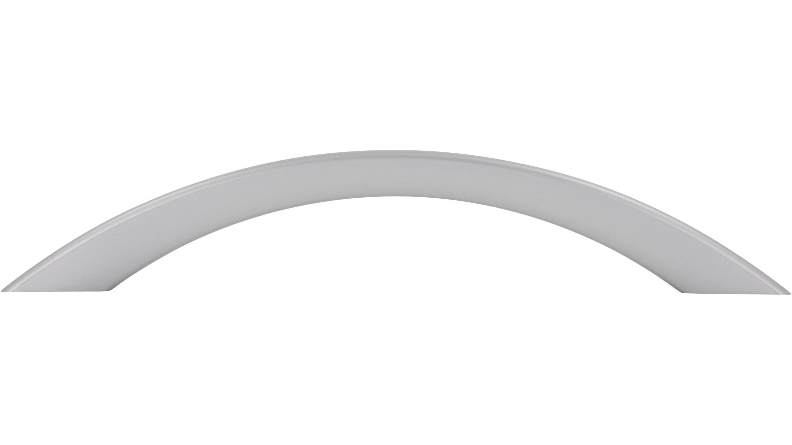 Griff Castrop-Rauxel Kunststoff metallisiert weißaluminium - 166 mm lang  vor weißem Hintergrund