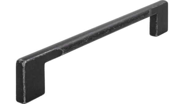 Griff Clausthal-Zellerfeld Druckguss eisenfarbig getrommelt matt - 180 mm lang  vor weißem Hintergrund