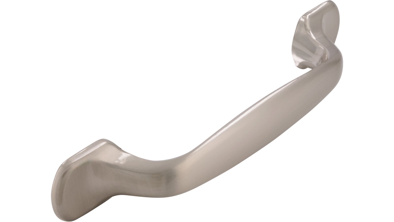 Griff Coesfeld Druckguss vernickelt feingeschliffen - 133 mm lang  vor weißem Hintergrund