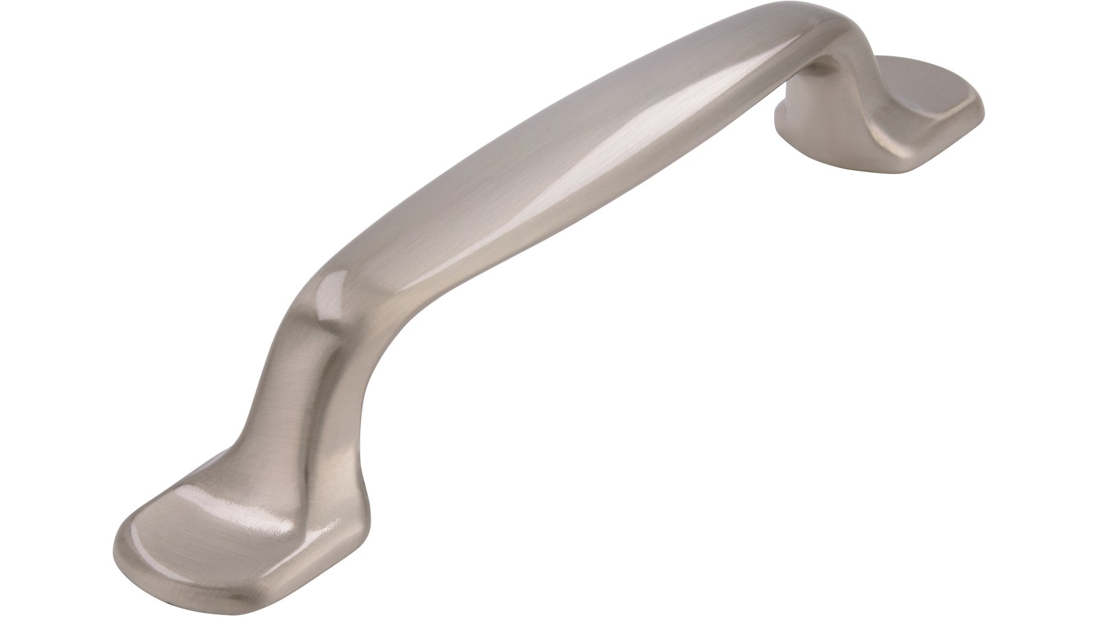 Griff Coesfeld Druckguss vernickelt feingeschliffen - 133 mm lang  vor weißem Hintergrund