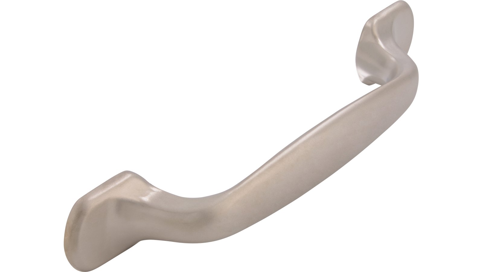 Griff Coesfeld Druckguss matt vernickelt - 133 mm lang  vor weißem Hintergrund