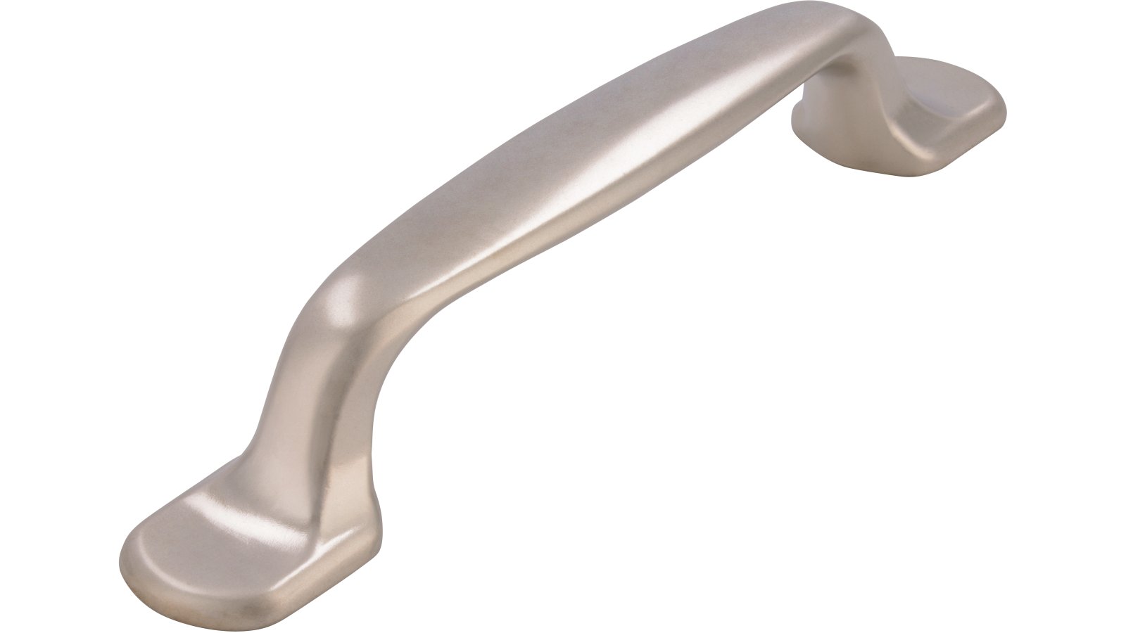 Griff Coesfeld Druckguss matt vernickelt - 133 mm lang  vor weißem Hintergrund