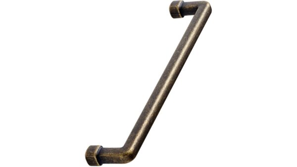 Griff EQUESTER Zink - Messing antik - 172 mm lang  vor weißem Hintergrund