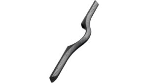 Griff EROS Holz Asche - Schwarz gebeizt - 394 mm lang  vor weißem Hintergrund