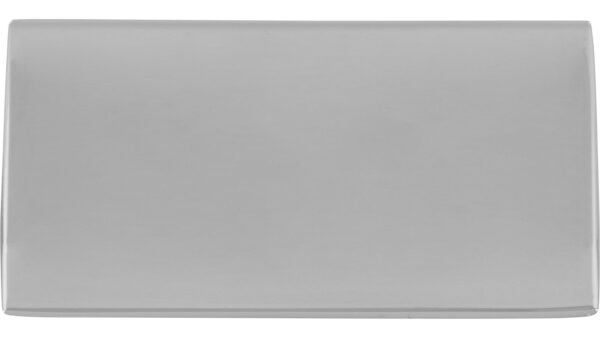 Griff Egelsbach Druckguss - Kunststoff chrom glänzend weiß - 40 mm lang  vor weißem Hintergrund