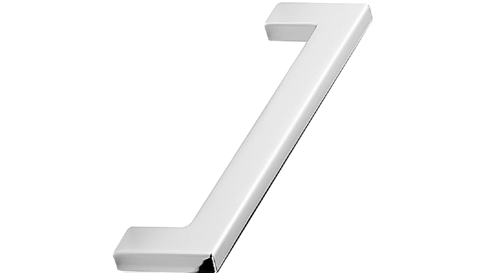 Griff FLAT Zink - Glanz verchromt - 142 mm lang  vor weißem Hintergrund