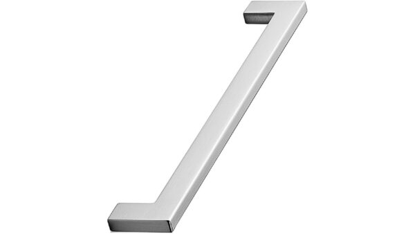 Griff FLAT Zink - Edelstahloptik - 206 mm lang vor weißem Hintergrund
