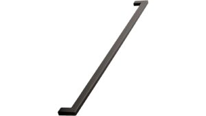 Griff FLAT Zink - Schwarz matt - 462 mm lang vor weißem Hintergrund