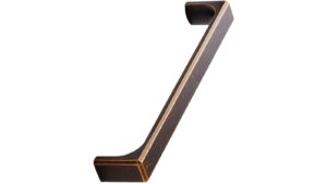 Griff FOLD Zink - Braun antik - 170 mm lang  vor weißem Hintergrund