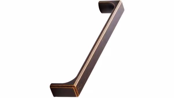 Griff FOLD Zink - Braun antik - 170 mm lang vor weißem Hintergrund