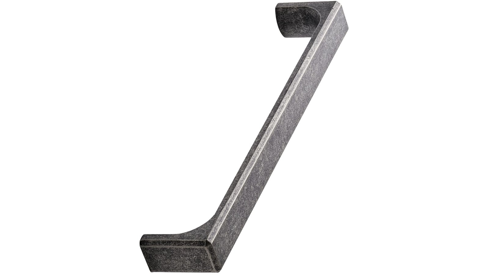 Moebelgriff-FOLD-grau-messing-Zinkdruckguss-laenge-170-FP-000716 Griff FOLD Zink - Grau antik - 170 mm lang vor weißem Hintergrund