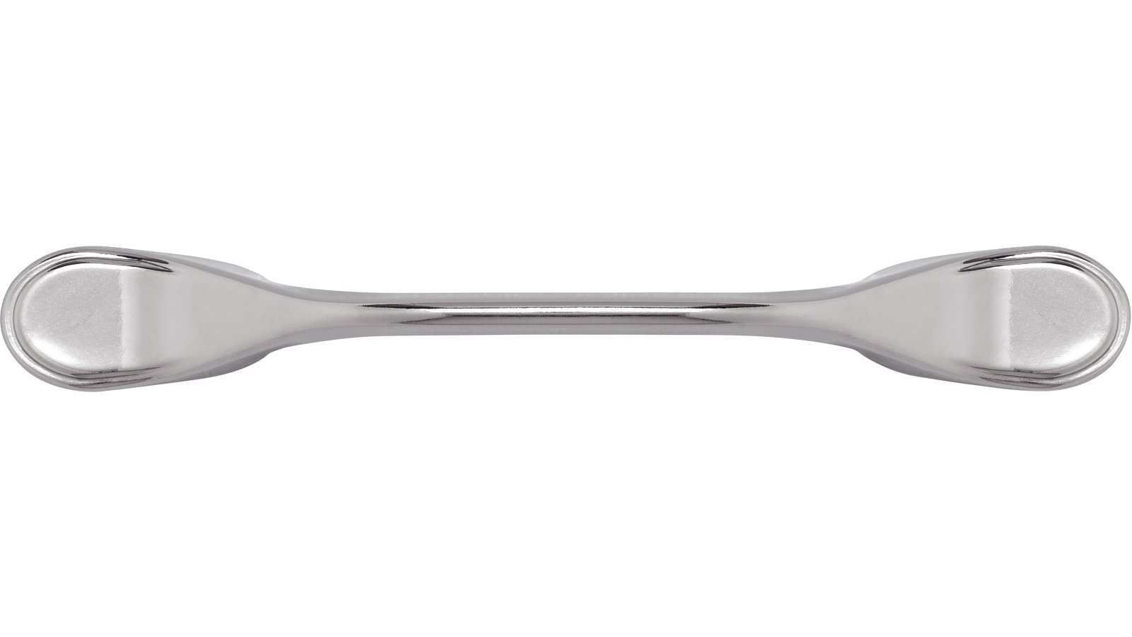 Moebelgriff-Freital-chrom-Zinkdruckguss-laenge-126-406732-front Griff Freital Druckguss chrom glänzend - 126 mm lang vor weißem Hintergrund