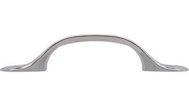 Griff Freital Druckguss chrom glänzend - 126 mm lang  vor weißem Hintergrund