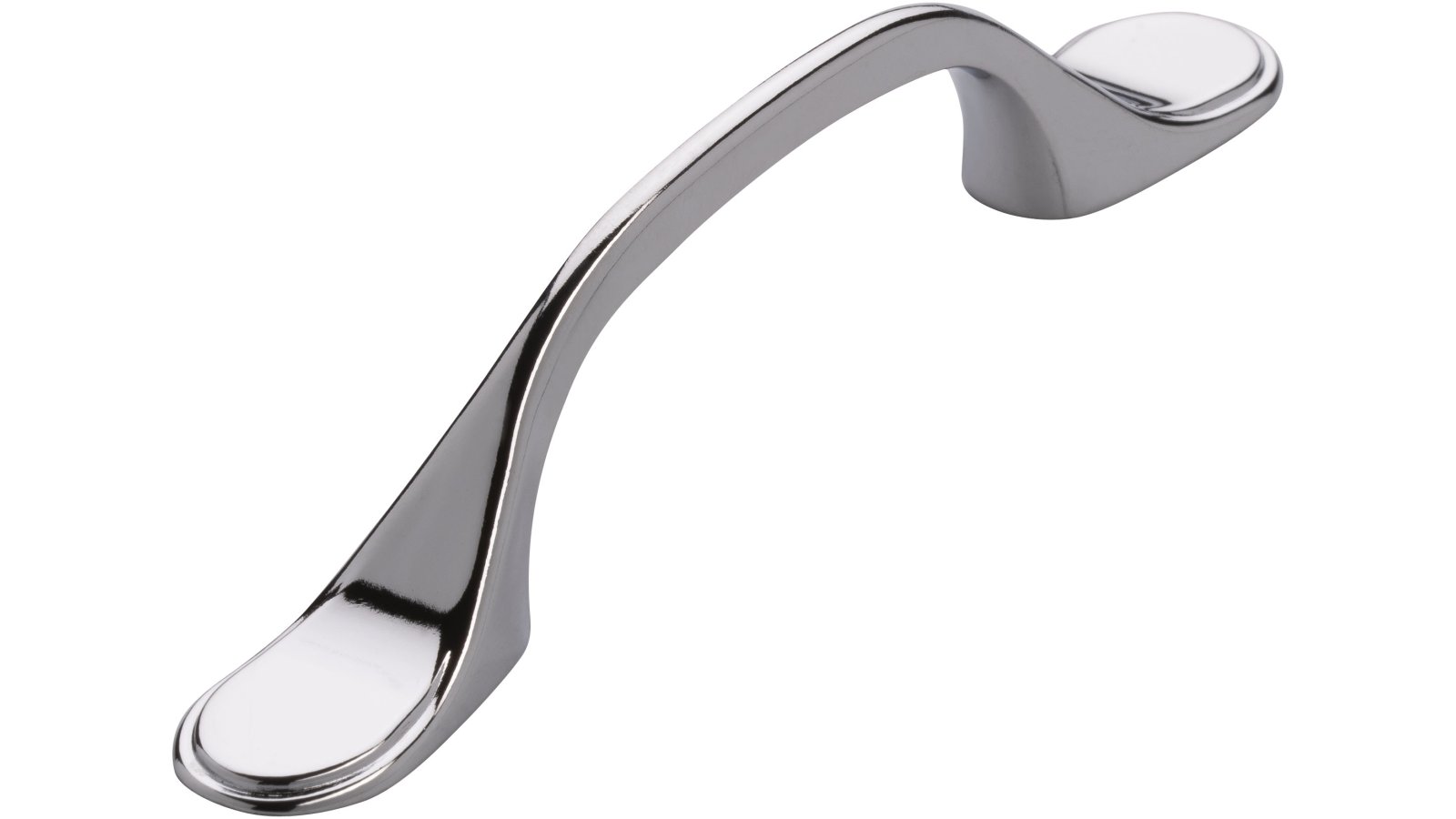 Moebelgriff-Freital-chrom-Zinkdruckguss-laenge-126-406732 Griff Freital Druckguss chrom glänzend - 126 mm lang vor weißem Hintergrund