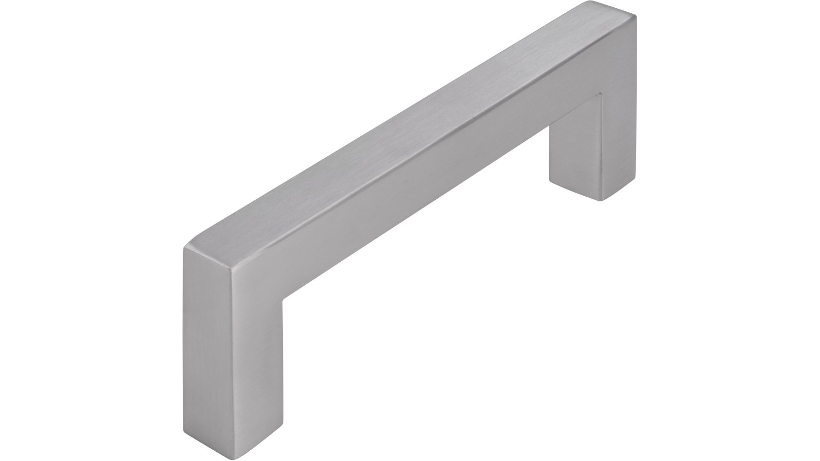 Moebelgriff-Friedeburg-edelstahlfarbig-Edelstahl-Stahl-laenge-108-813076 Griff Friedeburg Edelstahl fein geschliffen - 108 mm lang vor weißem Hintergrund