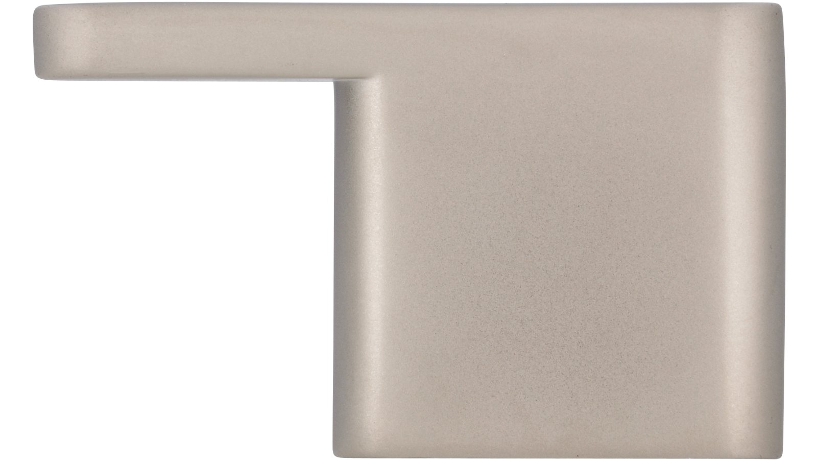 Griff Geseke Druckguss matt vernickelt - 40 mm lang  vor weißem Hintergrund