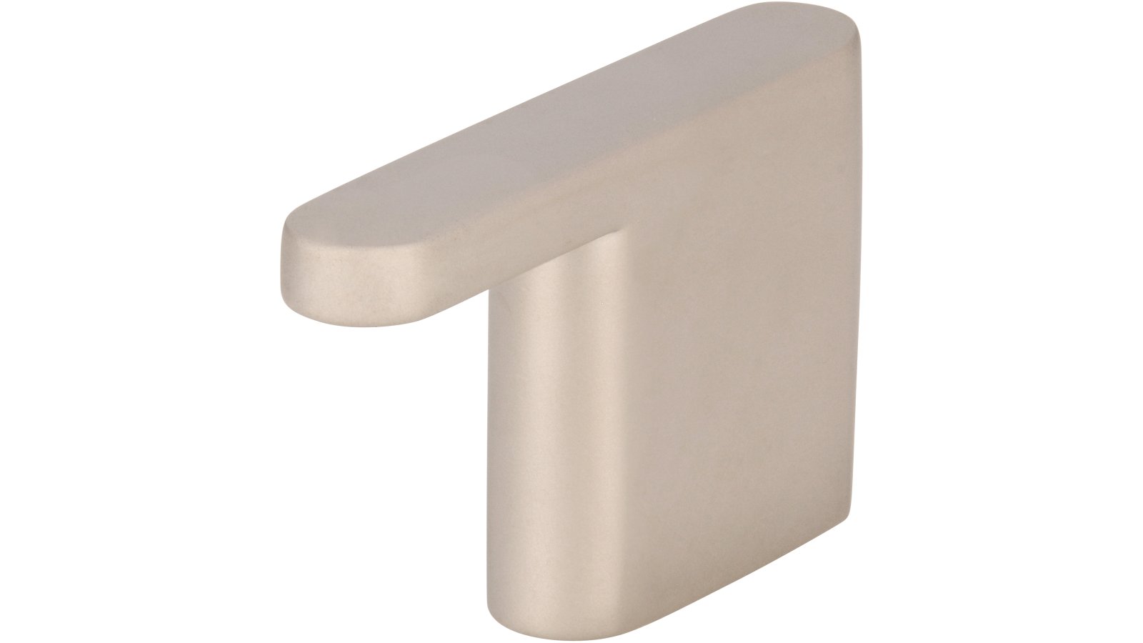 Griff Geseke Druckguss matt vernickelt - 40 mm lang  vor weißem Hintergrund