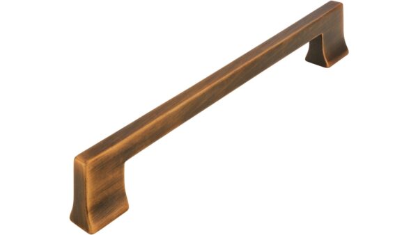 Griff Gommern Druckguss messing schwarz gebürstet - 180 mm lang vor weißem Hintergrund