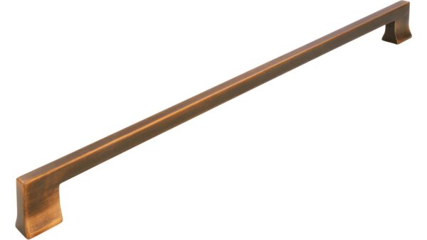Griff Gommern Druckguss messing schwarz gebürstet - 340 mm lang vor weißem Hintergrund