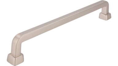 Griff Grünwald Druckguss edelstahleffekt - 173 mm lang vor weißem Hintergrund