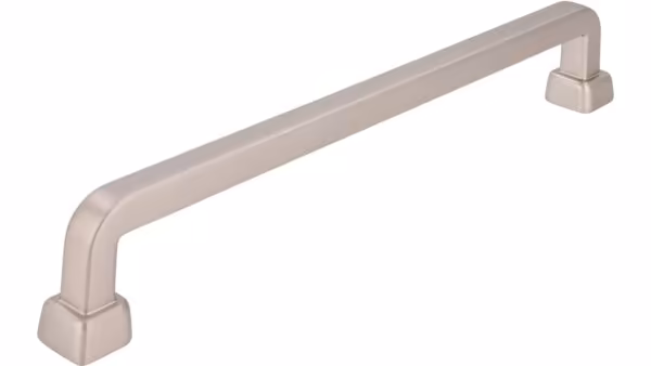 Griff Grünwald Druckguss edelstahleffekt - 173 mm lang vor weißem Hintergrund
