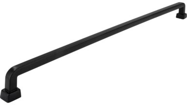 Griff Grünwald Druckguss schwarz matt pulverbeschichtet - 334 mm lang  vor weißem Hintergrund