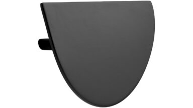 Griff HORIZON-LARGE Zink - Schwarz matt - 140 mm lang  vor weißem Hintergrund