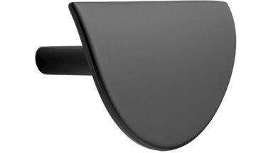 Griff HORIZON-SMALL Zink - Schwarz matt - 80 mm lang vor weißem Hintergrund