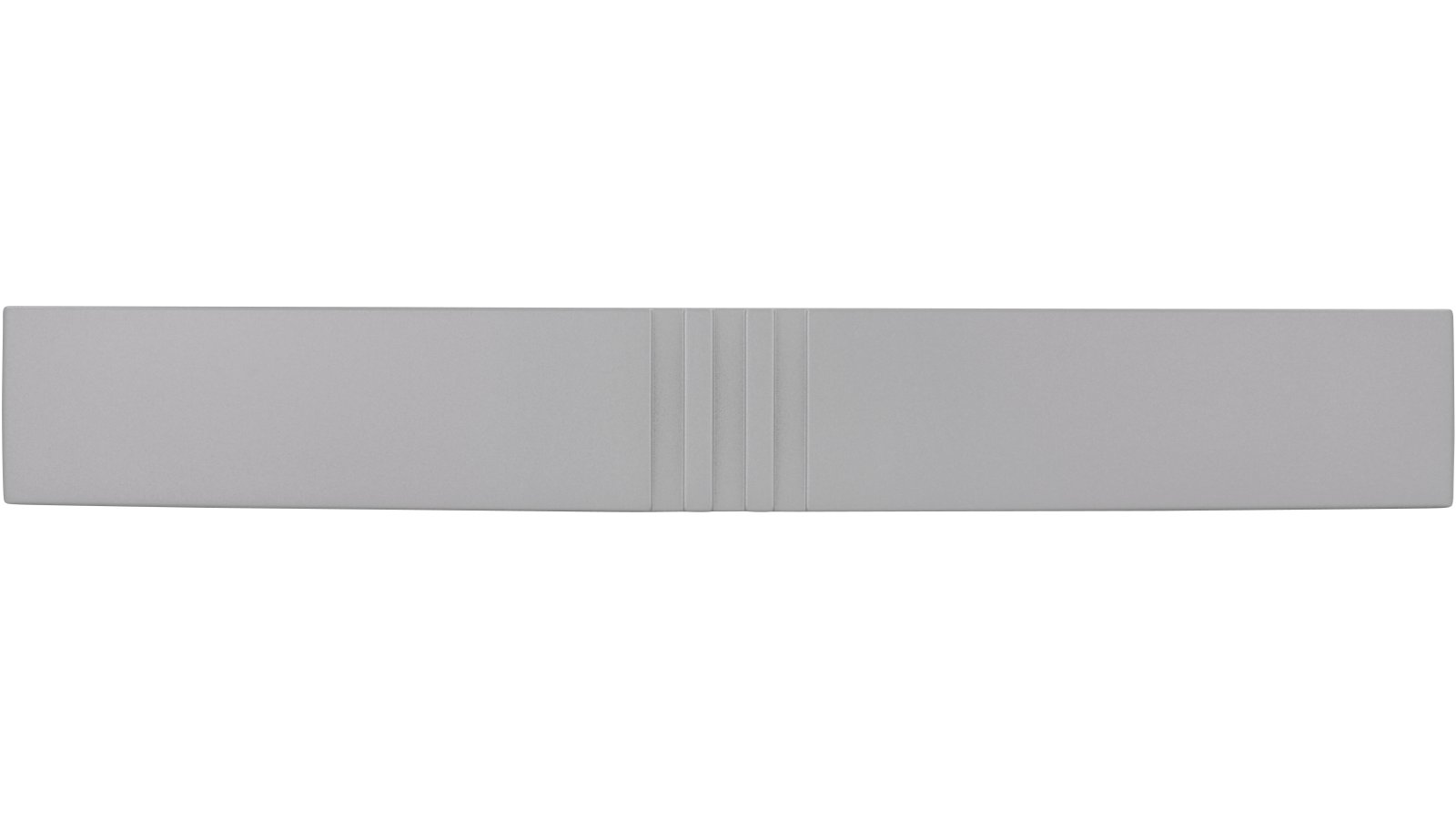 Griff Haltern Kunststoff metallisiert weißaluminium - 146 mm lang  vor weißem Hintergrund