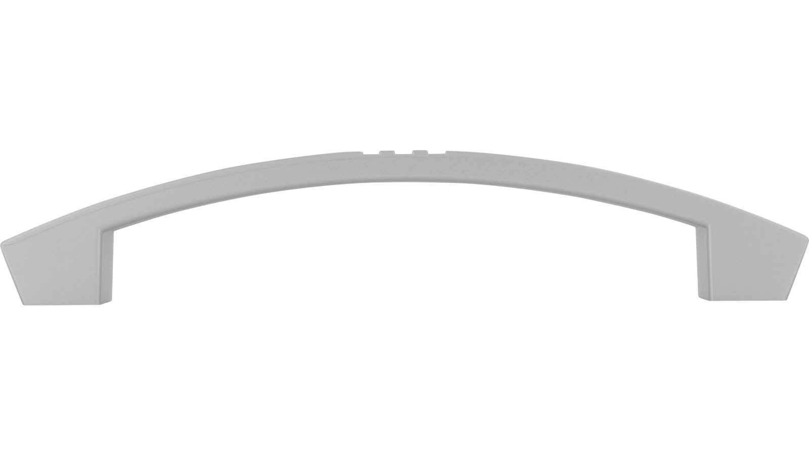 Griff Haltern Kunststoff metallisiert weißaluminium - 146 mm lang  vor weißem Hintergrund