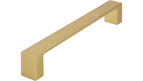 Griff Höxter Druckguss gold matt gebürstet - 178 mm lang vor weißem Hintergrund