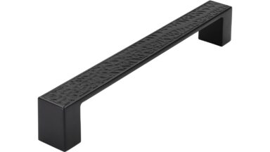 Griff Höxter Druckguss schwarz matt pulverbeschichtet - 178 mm lang vor weißem Hintergrund